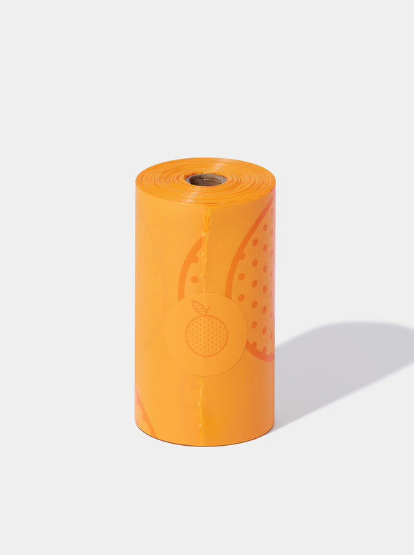 VETRESKA Tangerine Pet Poop Bags & Dispenser Set (1 Dispenser + 7 Rolls)