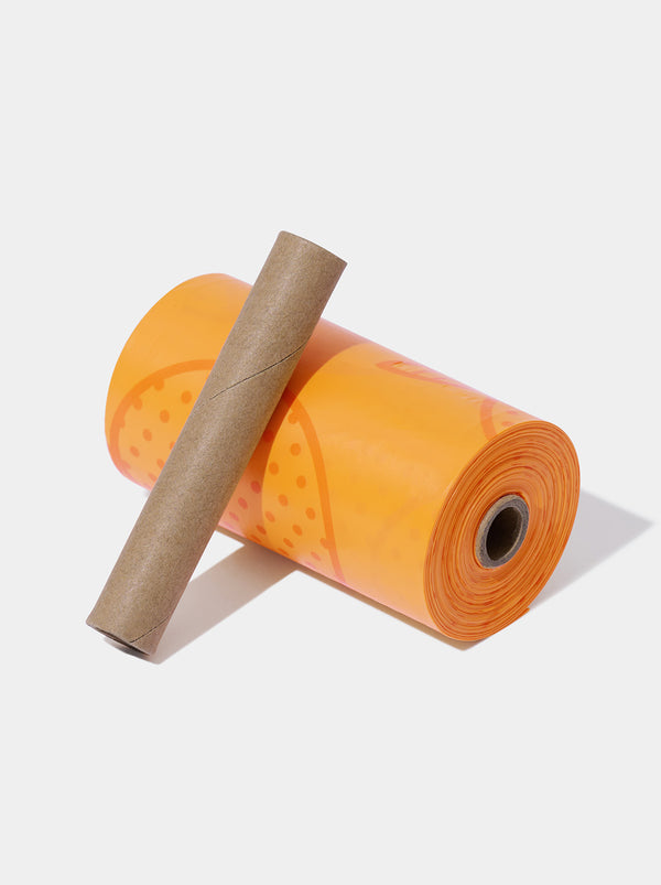VETRESKA Tangerine Pet Poop Bags & Dispenser Set (1 Dispenser + 7 Rolls)