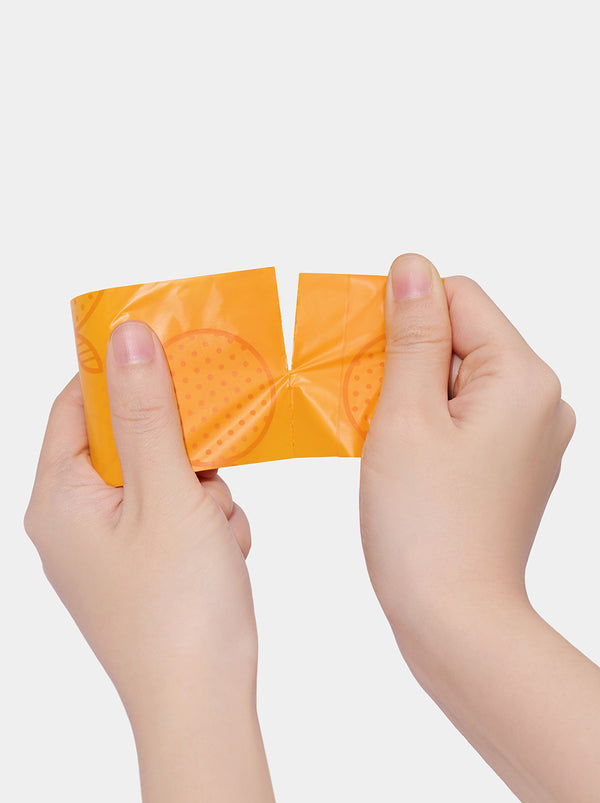 VETRESKA Tangerine Pet Poop Bags & Dispenser Set (1 Dispenser + 7 Rolls)