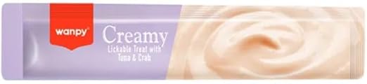 Wanpy Creamy Lickable Cat Treats - Tuna & Crab (14g x 25pc)