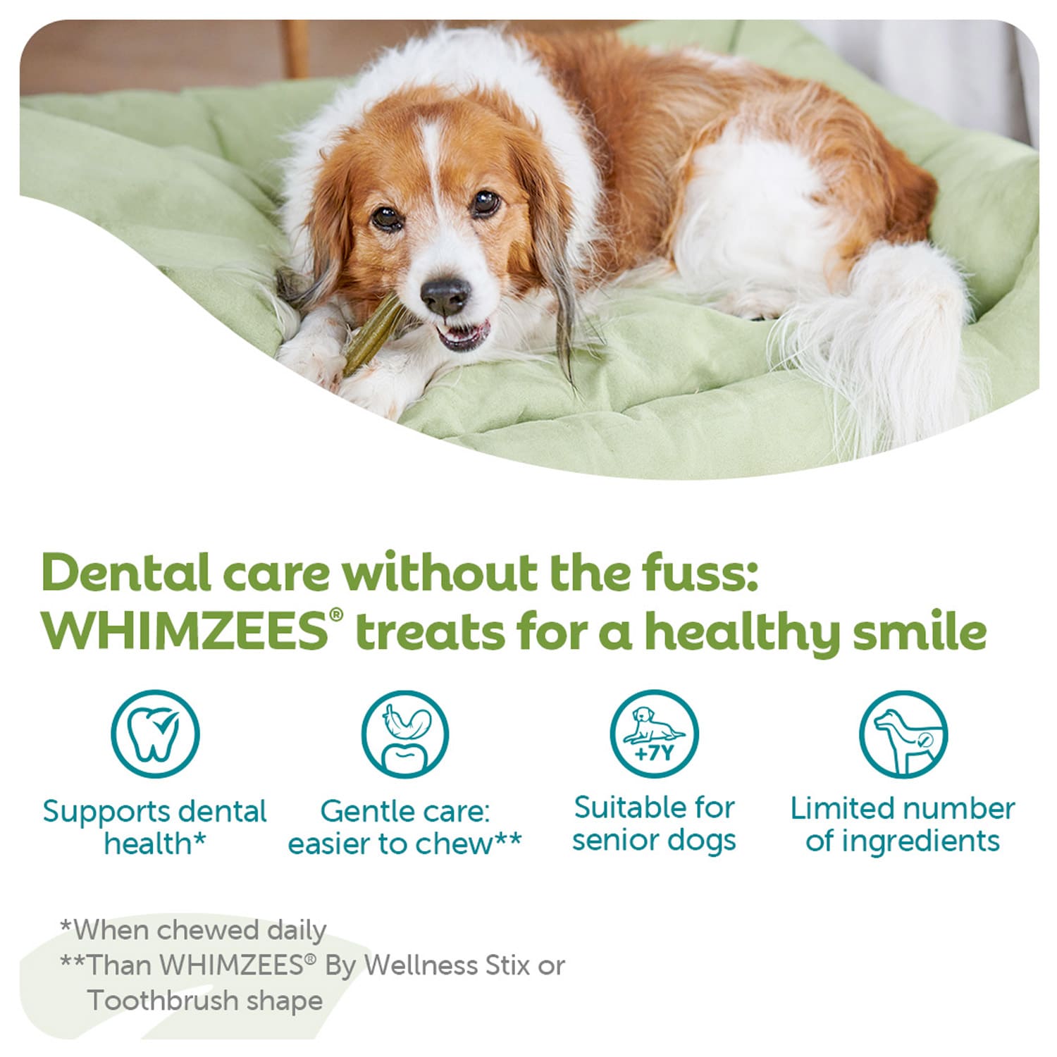 Whimzees Soft Daily Dental Dog Treats Value Bag - X Small (56 pcs)