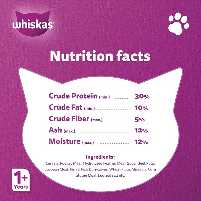 Whiskas Adult Chicken Dry Cat Food 480g