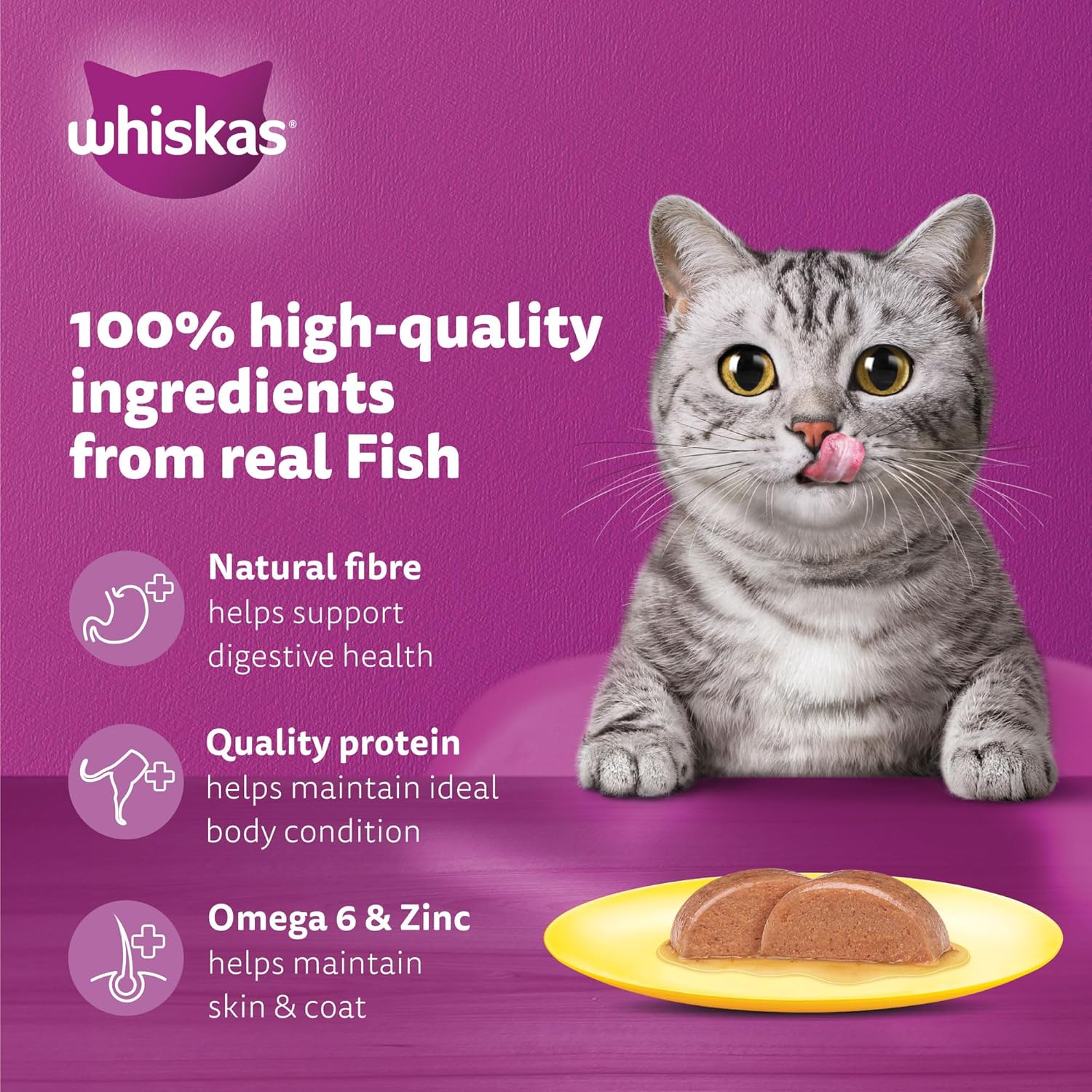 Whiskas Tuna in Jelly Wet Cat Food Pouch (80g) - Pack of 14