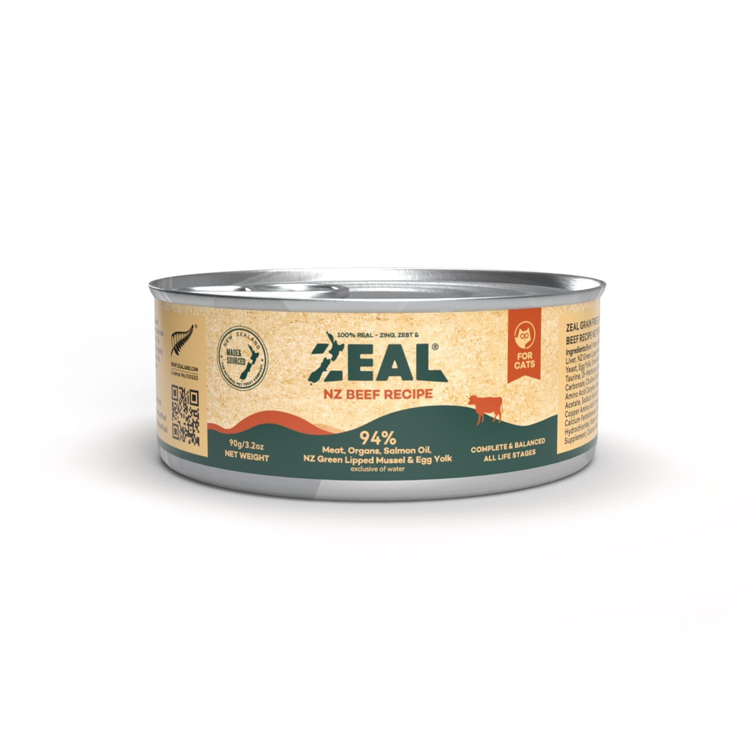 Zeal Grain Free Canned Cat Food 90g - Beef Recipe
