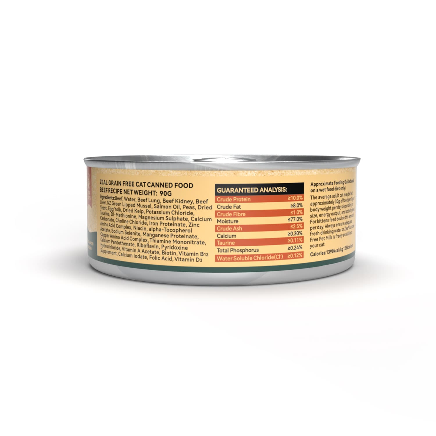 Zeal Grain Free Canned Cat Food 90g - Beef Recipe