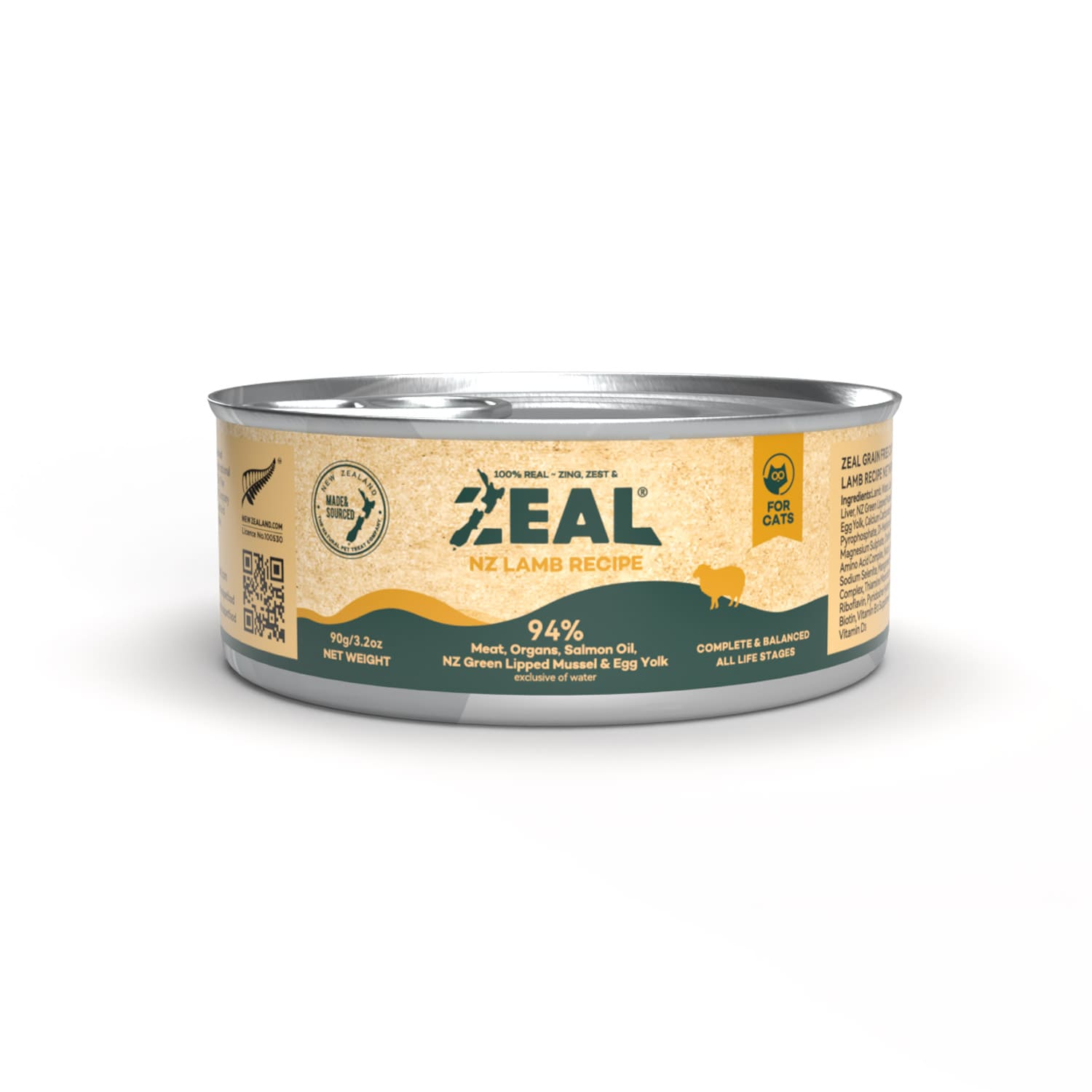 Zeal Grain Free Canned Cat Food 90g - Lamb Recipe