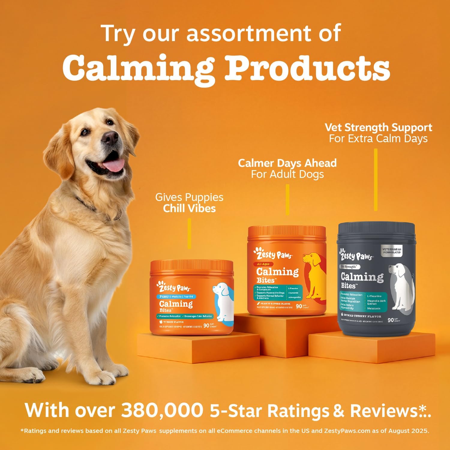 Zesty Paws Calming Bites – Peanut Butter (90 Count)