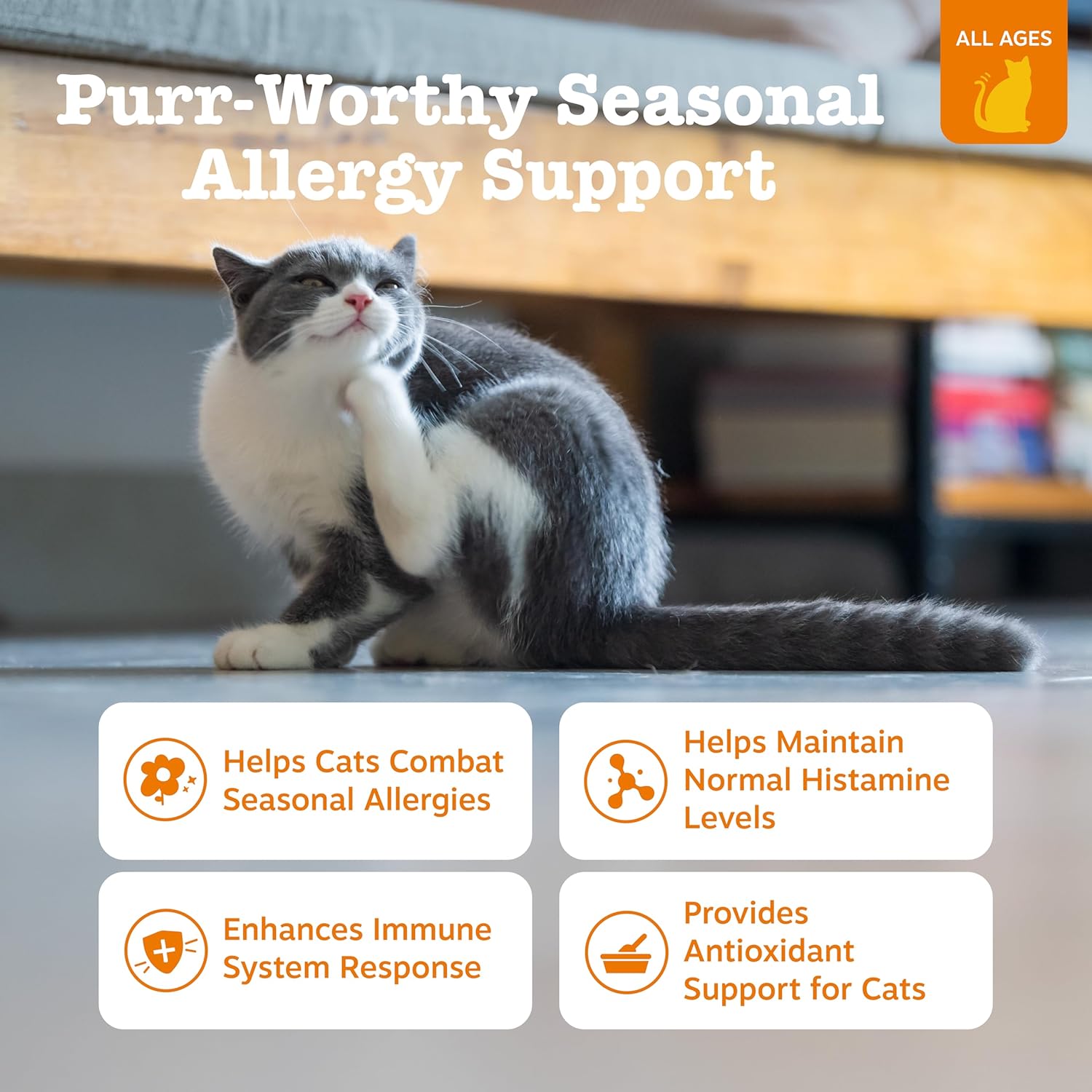 Zesty Paws Cat Aller-Immune Bites – Bacon (60 Count)