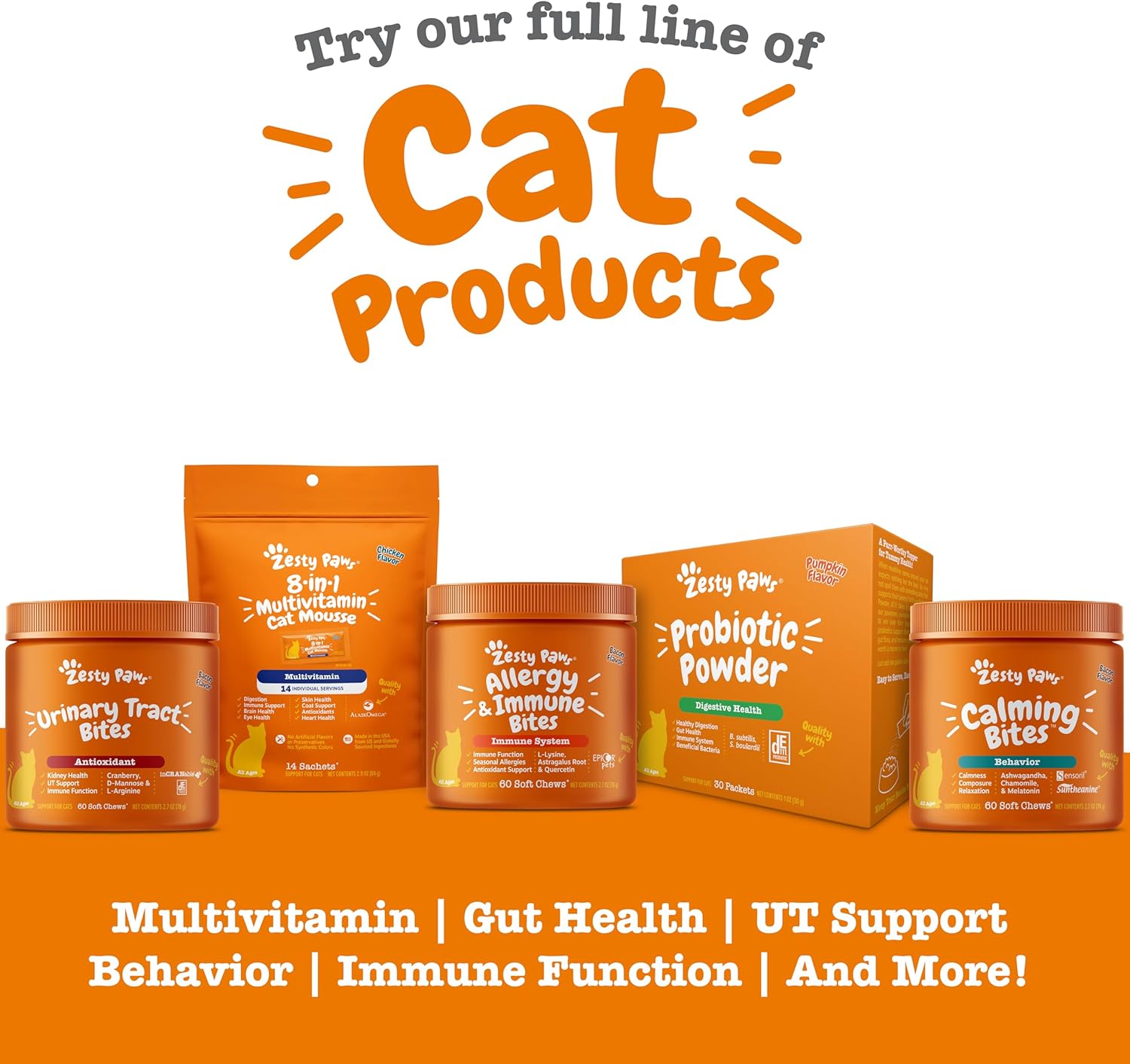 Zesty Paws Cat Aller-Immune Bites – Bacon (60 Count)