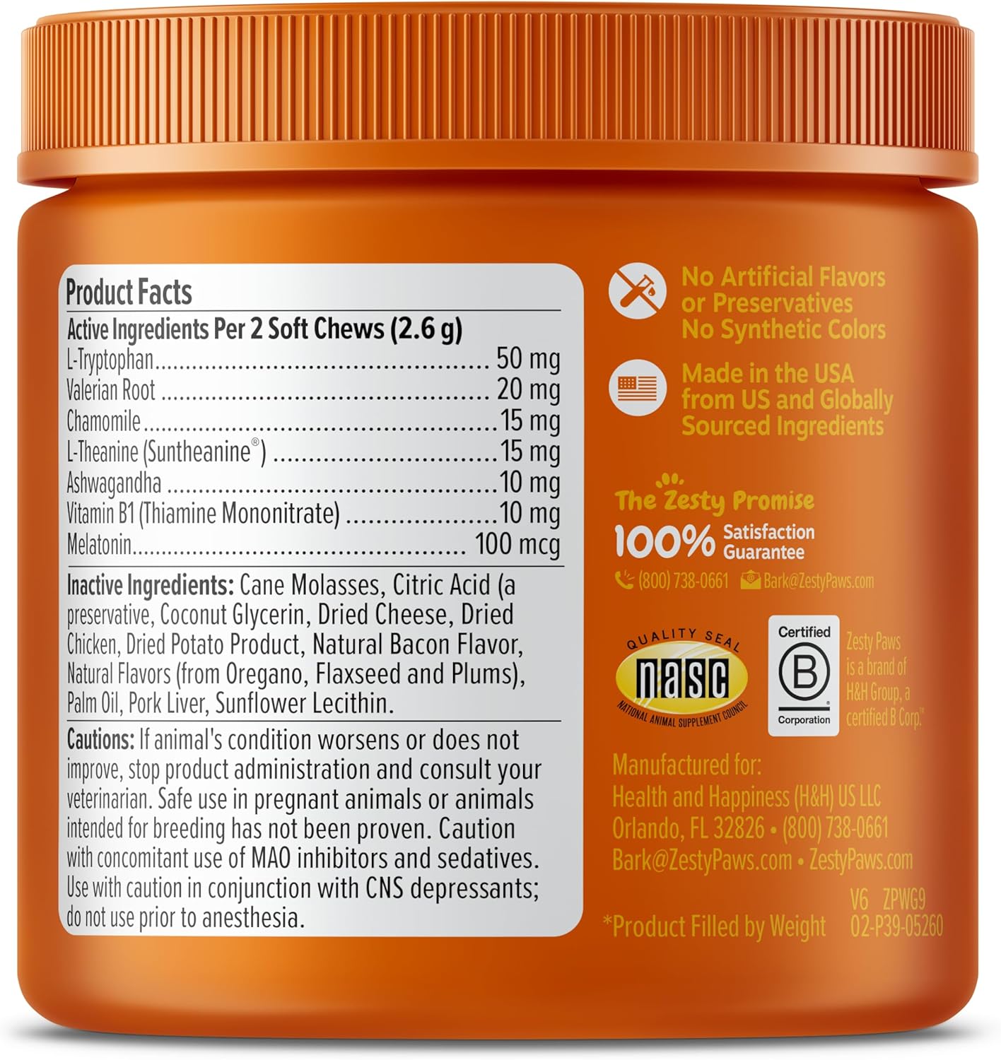 Zesty Paws Cat Calming Bites – Bacon (60 Count)
