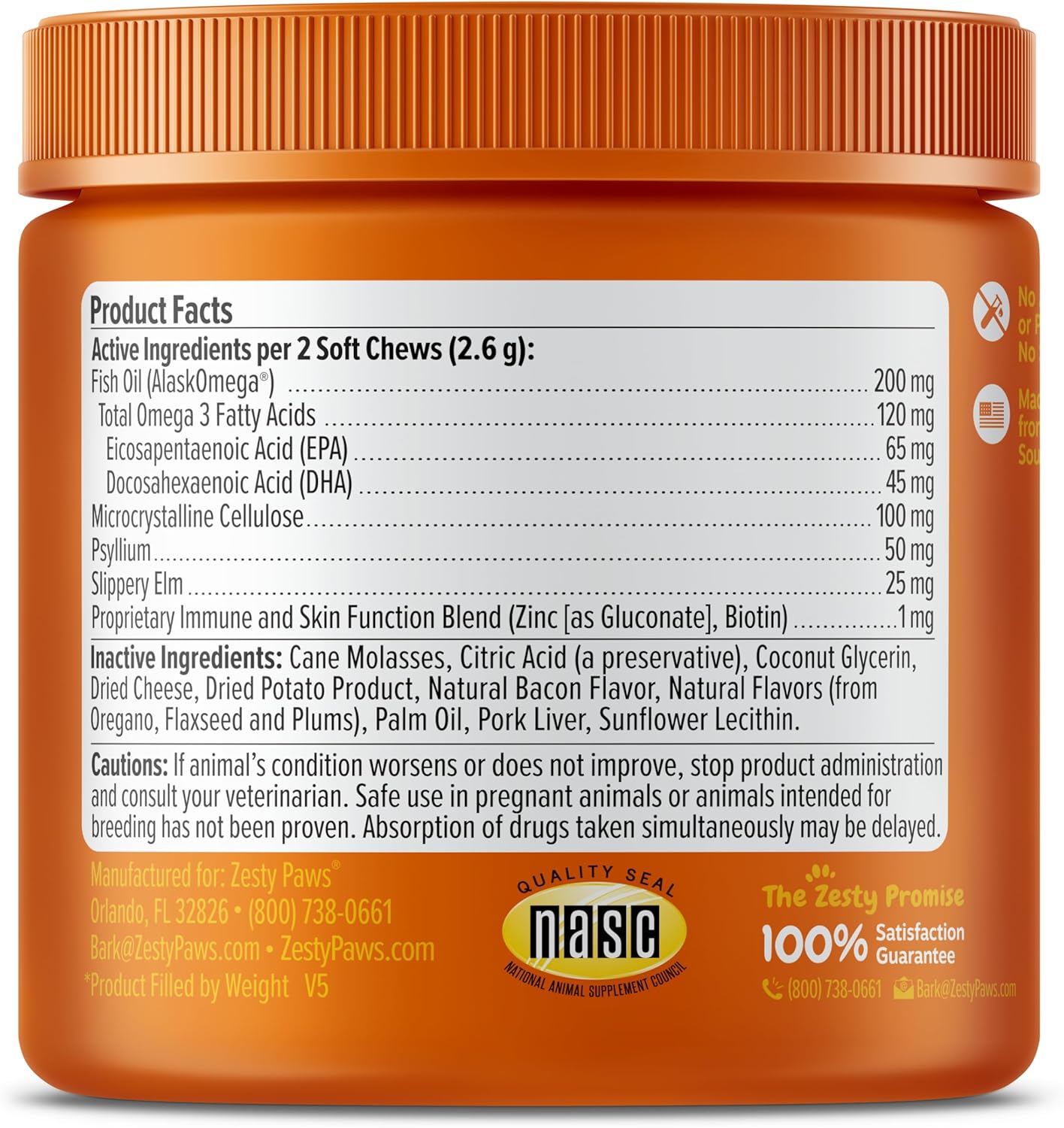 Zesty Paws Cat Hairball Bites – Bacon (60 Count)
