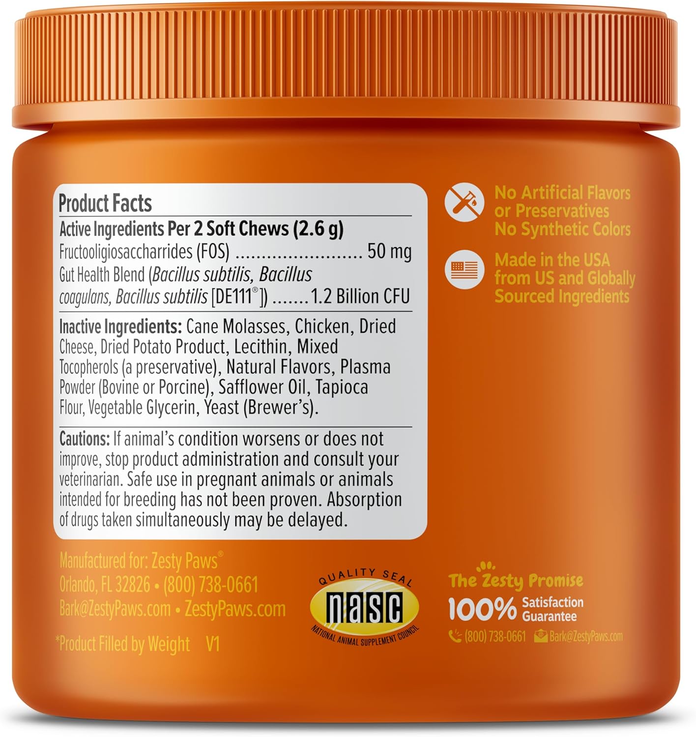 Zesty Paws Cat Probiotic Bites – Chicken (60 Count)