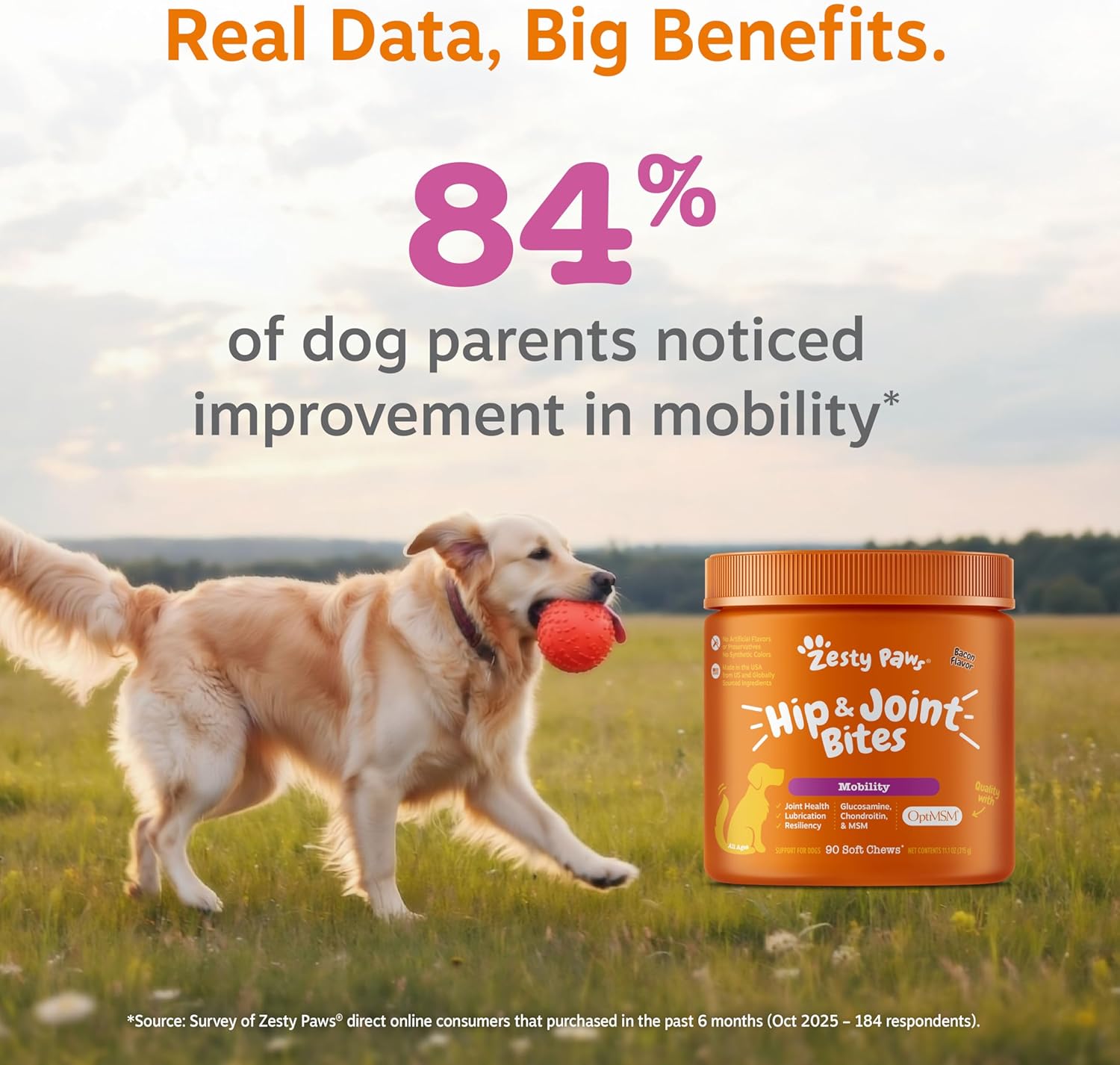 Zesty Paws Hip & Joint Bites – Duck (90 Count)