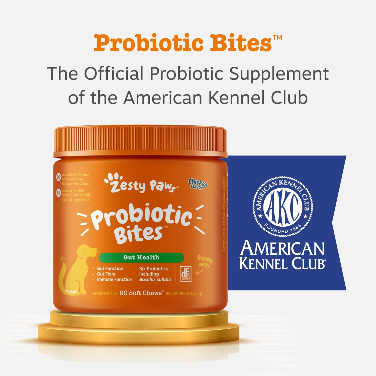 Zesty Paws Probiotic Bites – Pumpkin (90 Count)
