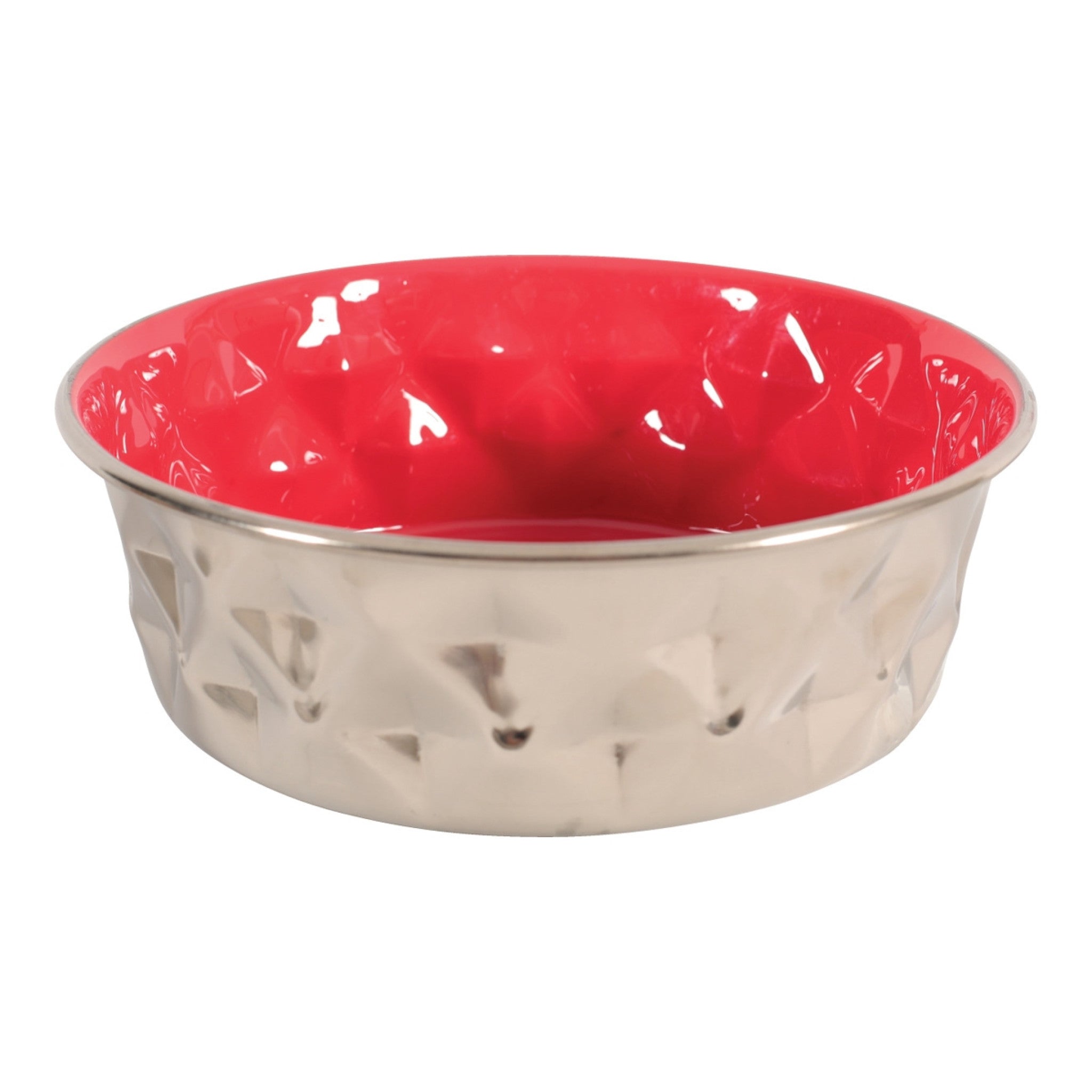 Zolux Diamonds Stainless Steel Non-Slip Dog Bowl Red 1.8L