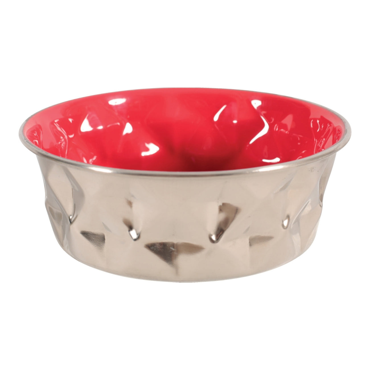 Zolux Diamonds Stainless Steel Non-Slip Dog Bowl Red 550ml