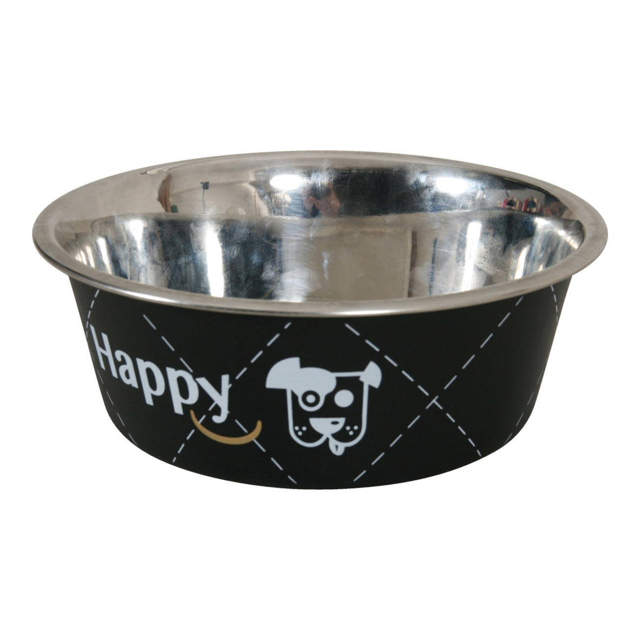 Zolux Happy Stainless Steel Dog Bowl Black - 2.65L